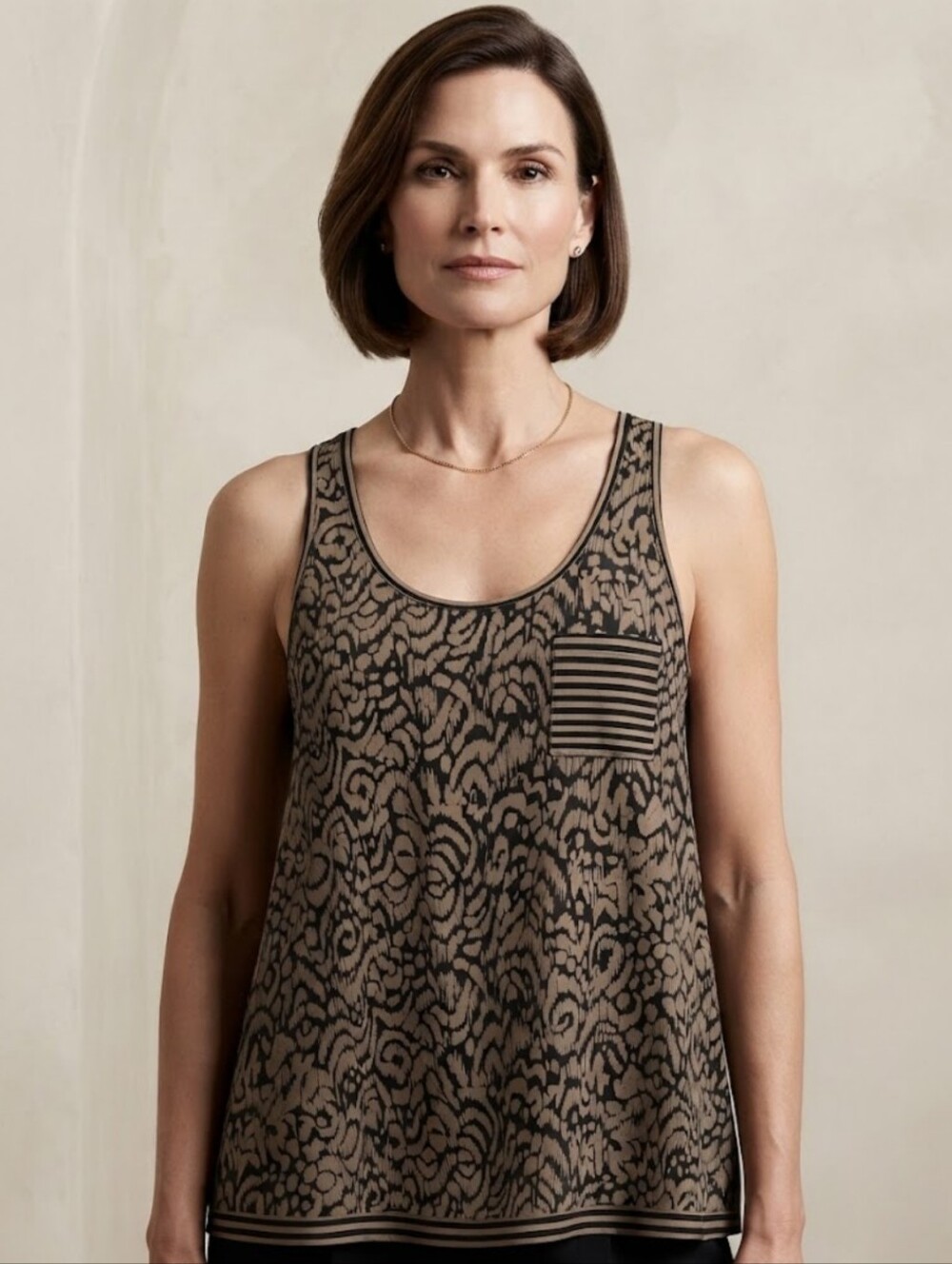 Part Two Mixed Print Striped Racerback Tunic Tank Top Size US 6 / UK 10 / EU 38